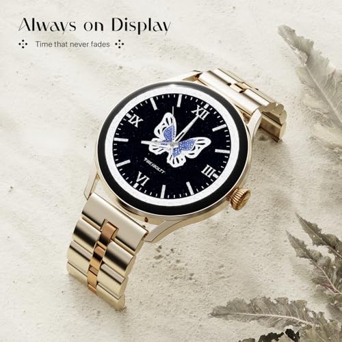 Fire-Boltt Glitz Women Smart Watch with 1.19” AMOLED Display, Bluetooth Calling, Rotating Crown, Always On Display, 1000 Nits Brightness, IP68 Waterproof Ivory Pearl