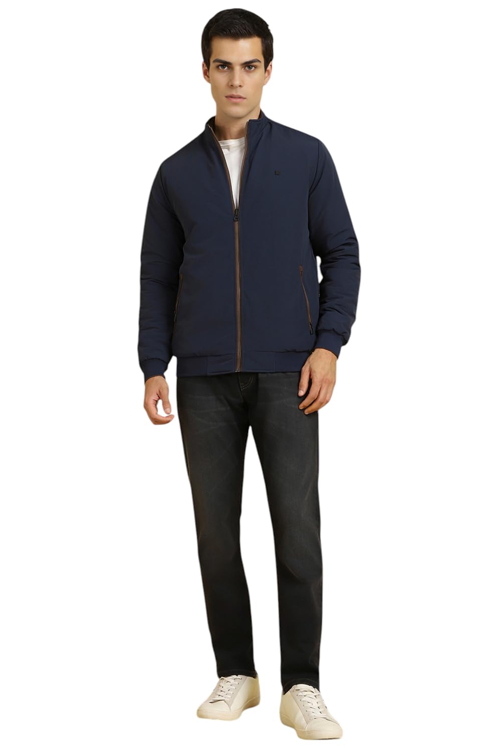 Allen Solly Men's A-Line Coat (ASJKMJBOFZ41125_Navy