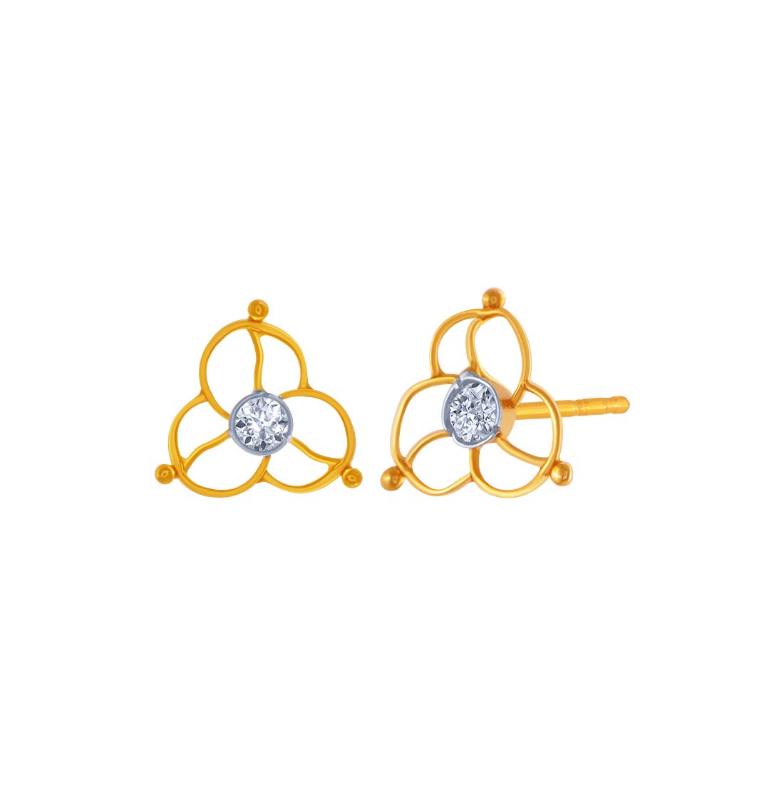 P.C. Chandra Jewellers 14KT Yellow Gold Stud Earrings for Women - 0.72 Grams