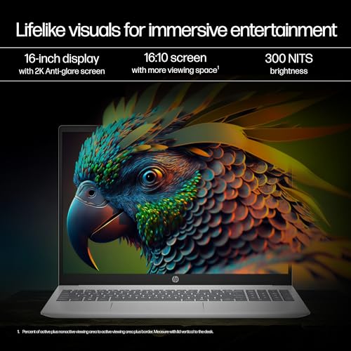 HP OmniBook 5 (Previously Pavilion) 50 Tops, AMD Ryzen AI 7 350 (16GB LPDDR5X, 512GB SSD) WUXGA 2K, Touch, 16''/40.6cm, Win11,Office24, Silver, 1.8kg, ag1048au, Next-Gen AI Copilot+ Laptop