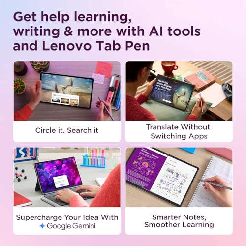 Lenovo Idea Tab Plus with Pen | Wifi |12.1" 2.5K Display, 800nits Peak Brightness |12GB RAM + 256GB ROM (Expandable upto 2TB)| MediaTek Dimensity 6400| 10200mAh|4 Speakers with Dolby Atmos| Cloud Grey