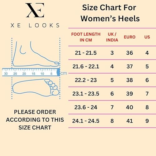 XE Looks Women's Gold Embellished & Stylish Block Heel Mules | Pointed Toe Slip-On with Intricate Rhinestone Design |Fancy & Charm Block Heels For Girls & Women