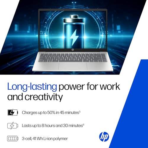 HP 14 Smartchoice, Intel Core Ultra 5 125H 12 TOPS, 24GB DDR5 (Upgradeable) 1TB SSD, Anti-Glare, FHD, 14''/35.6cm,Win11, M365*Office24, Silver, 1.4kg, ep1180tu, FHD Camera w/Shutter, Backlit AI Laptop