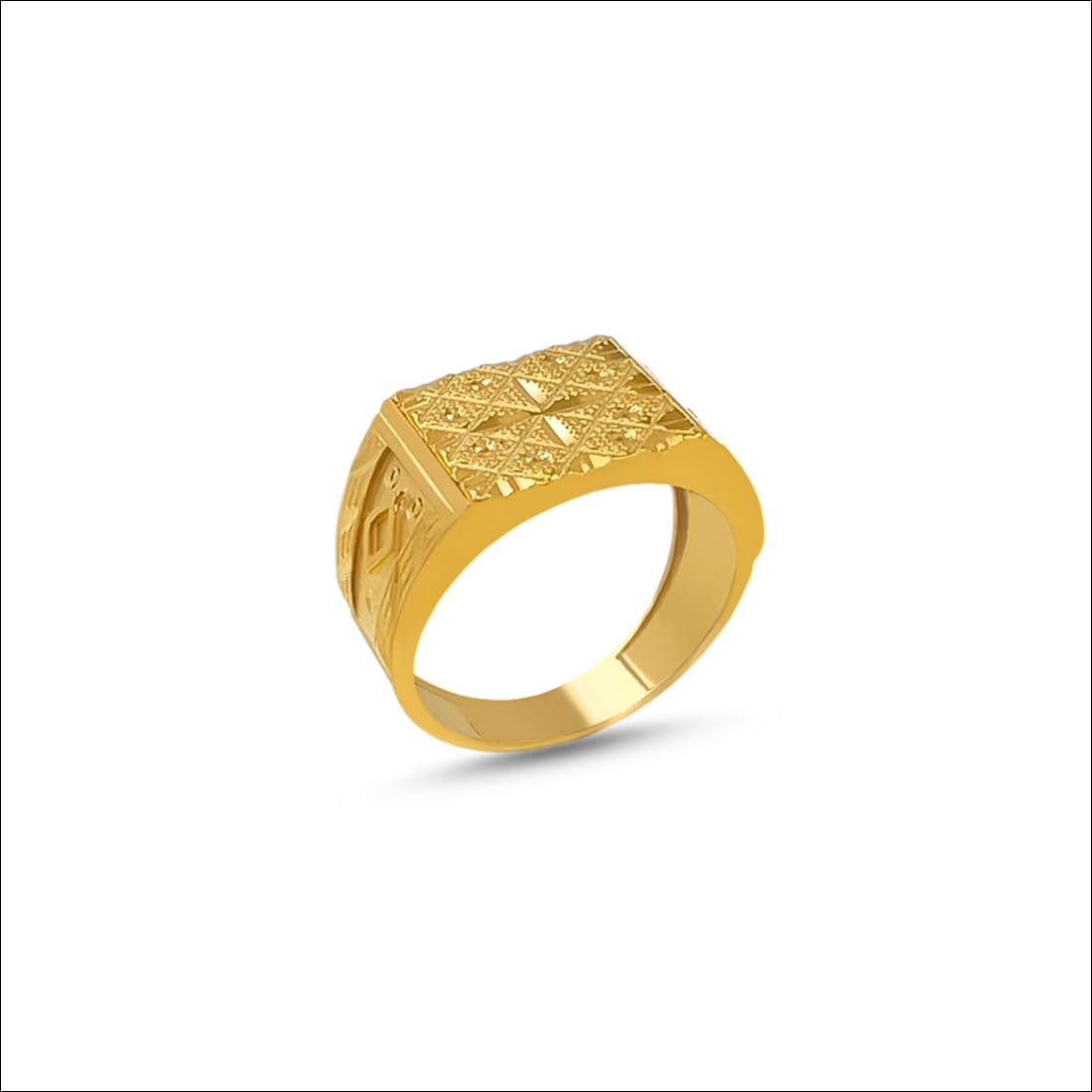 Saizen Gold Plated Chillain Work Design Finger Ring For Men And Boys