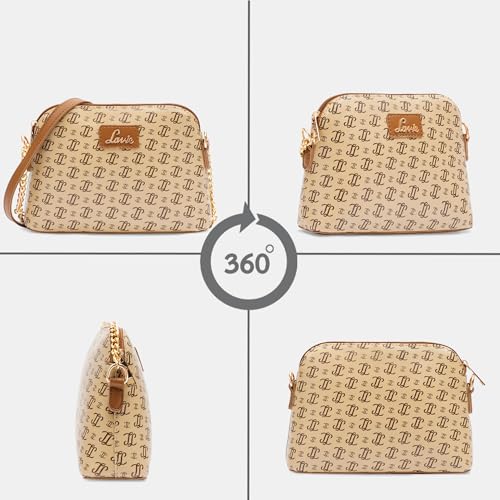 Lavie Women's Jana Monogram LL Print Crossbody Sling Bag | Ladies Purse Handbag | Gift for Women
