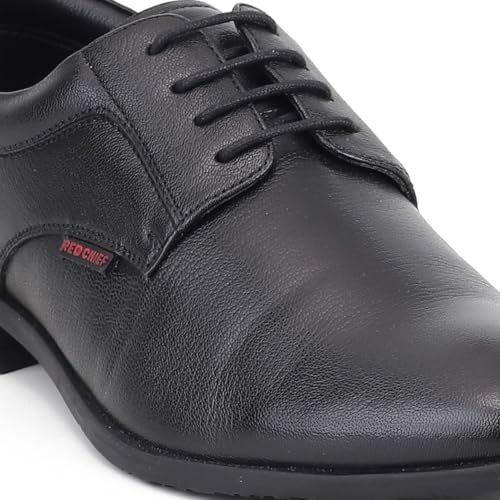 Red Chief Low Ankle Formal Derby Shoes for Men | Black UK06