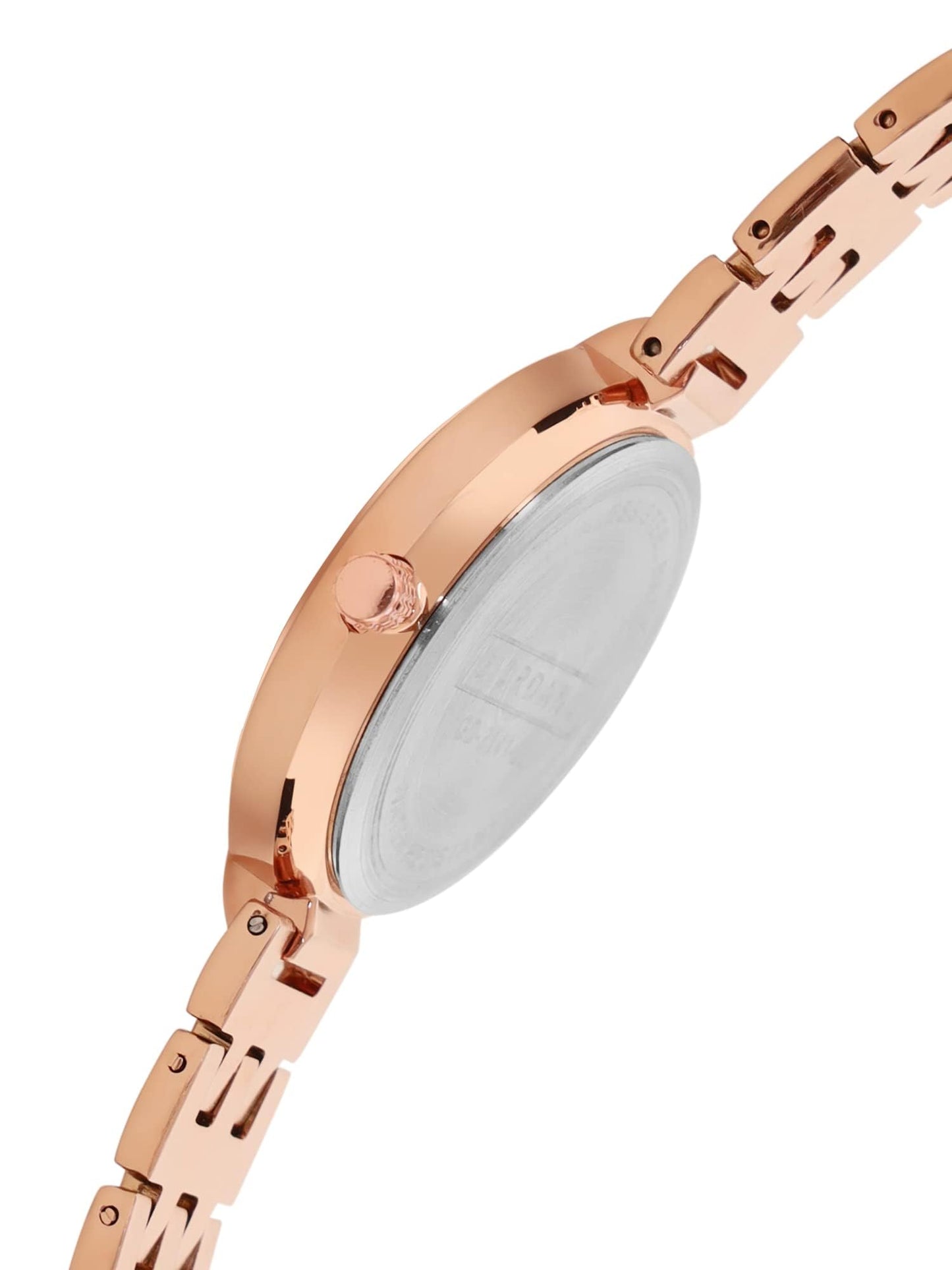 Giordano Fashionista Analogue Watch for Women Stylish Metal Strap, Diamond Studded Dial Ladies Wrist Watch 3 Hand, Ideal Gift for Female - GD-2141 (Full Rose Gold)