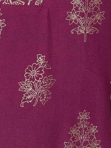Max Women Printed Straight Kurta (Purple_XXL)