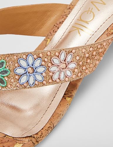 Catwalk Women Stylised Open Chunky Heels | For Women & Girls (ROSE GOLD,6 UK)