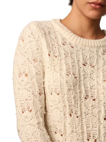 ONLY Women's Regular Fit Beige Sweater