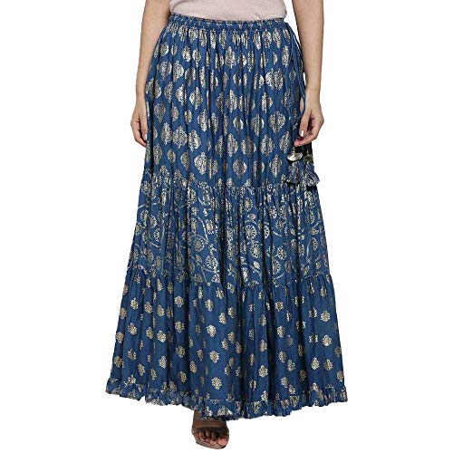BIBA WOMEN SOLID FLARED MIX AND MATCH(COLOR ME16322_BLUE_M)