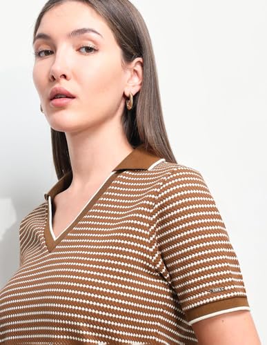U.S. Polo Assn. Women Women's Self Design Horizontal Striped T-Shirt Dress (UWSS26DRS234_Brown_XL)