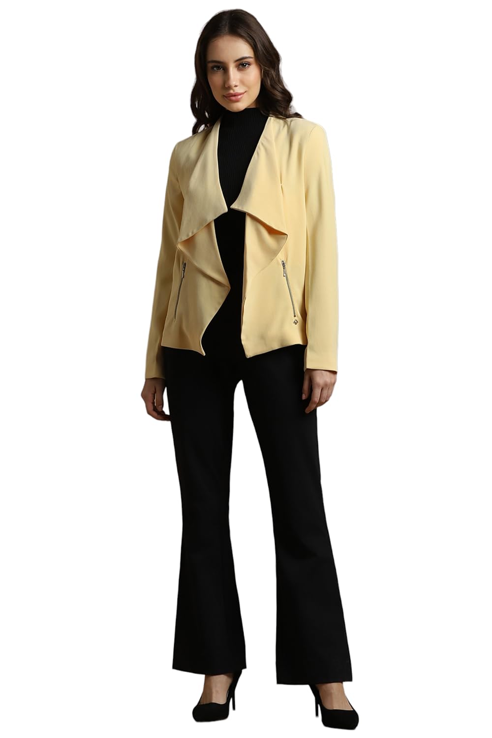 Allen Solly Women's Blazer (AHBZWRGFA84875_Yellow