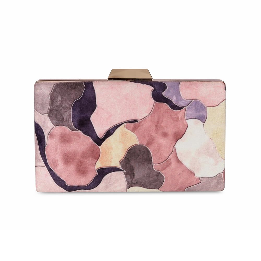 Mochi Women's Peach Fashionable Faux Leather Party Clutch (38-148)