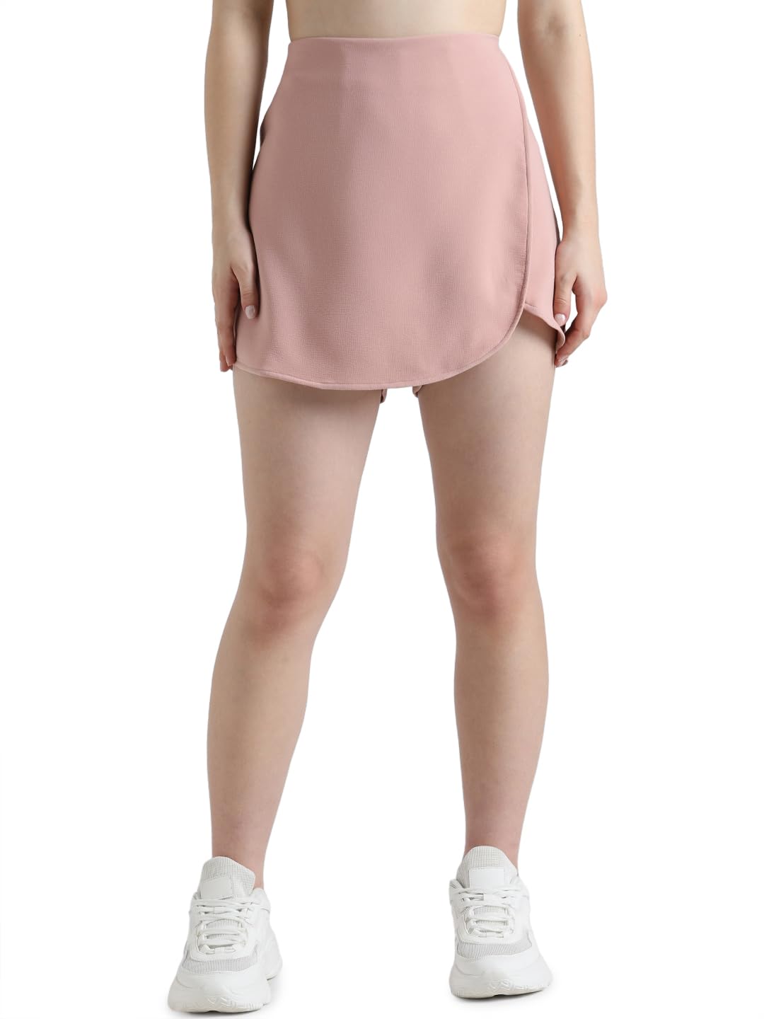 ONLY Pink High Rise Asymmetric Skorts