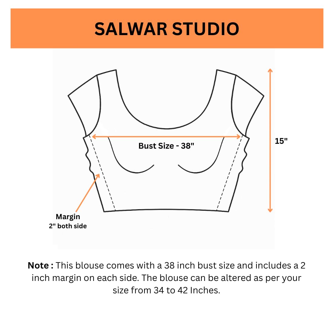 S SALWAR STUDIO Cream Tissue Embroidered Readymade Alterable Blouse
