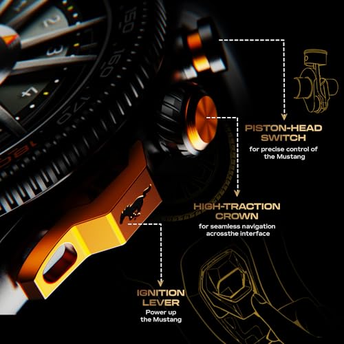 GOBOULT Newly Launched Mustang Stallion Smart Watch 1.43'' AMOLED Display, Rotating Bezel, BT Calling, 200+Watchfaces, 700 Nits Brightness, AI Voice Assistant, SpO2 Monitoring (Turbo Orange