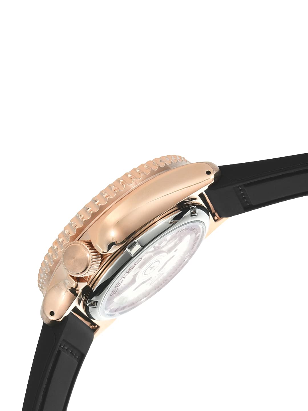 Seiko Silicone Analog Black Dial Men Watch-Srpd76K1, Black Band