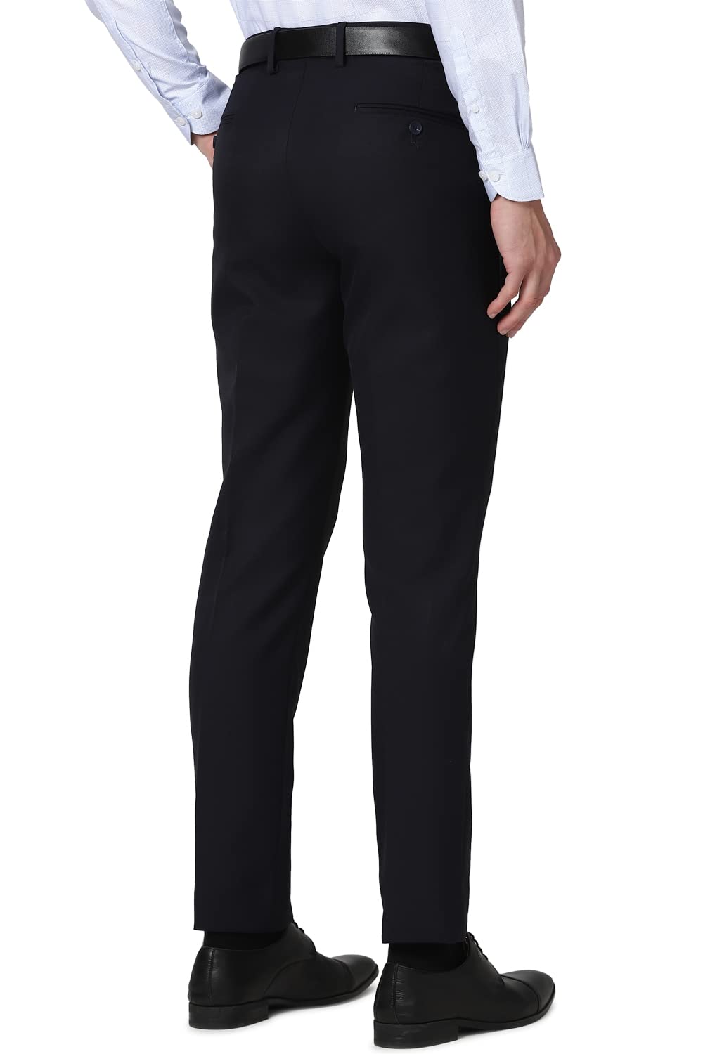 Peter England Men's Slim Work Utility Low Rise Pants (PETFOSLBA43588_Navy_34)