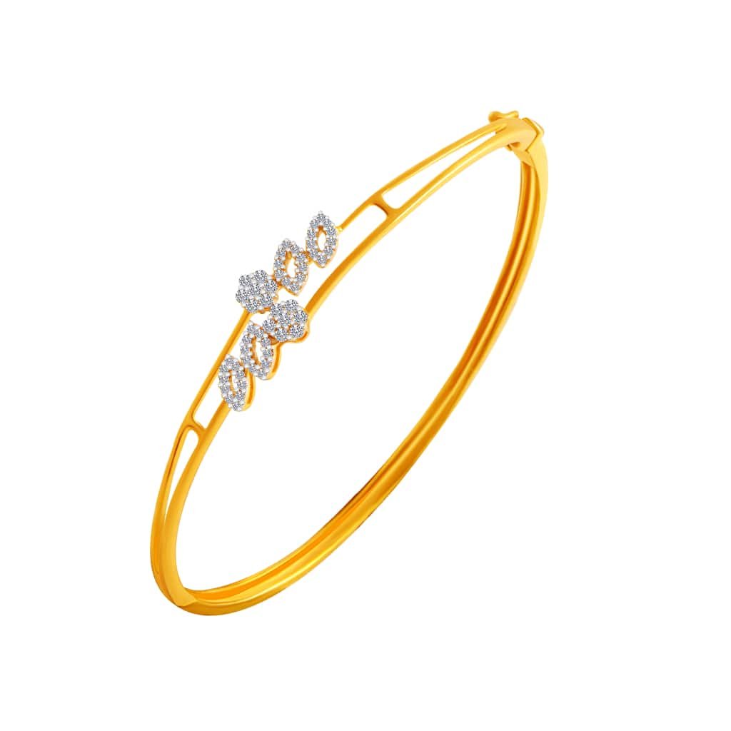 P.C. Chandra Jewellers 18Kt Yellow Gold And Diamond Bangle For Women