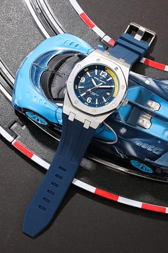 Daniel Hechter Paris Grenelle Collection Analog Watch for Men – Stainless Steel Bezel, Silicone Strap with Textured Dial and Date Display - DHM1015