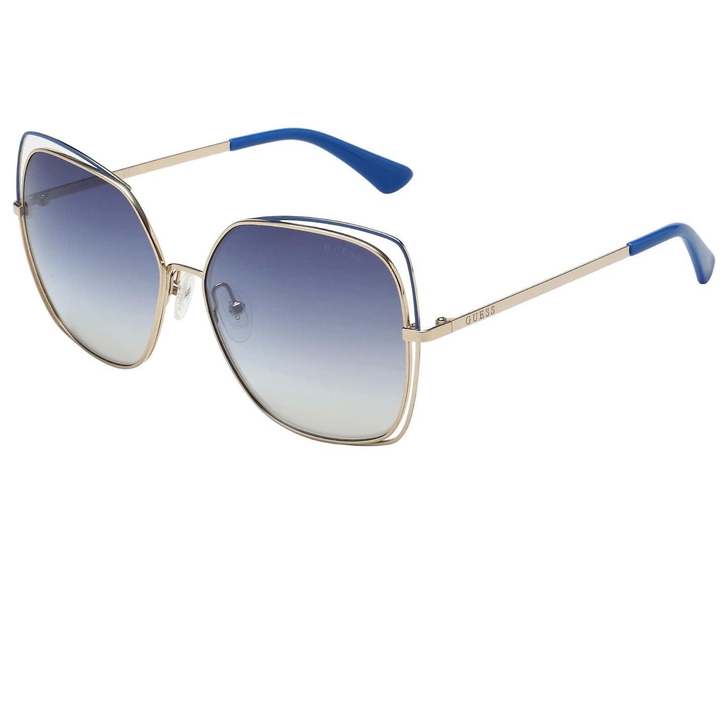 Guess Gradient Square Women Sunglasses - (GU7638 32W 61 S |61| Blue Color Lens)