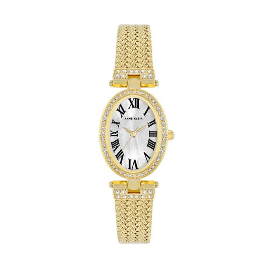 Anne Klein Quartz Analog White Dial Metal Strap Watch for Women-NEAK4022MPGB