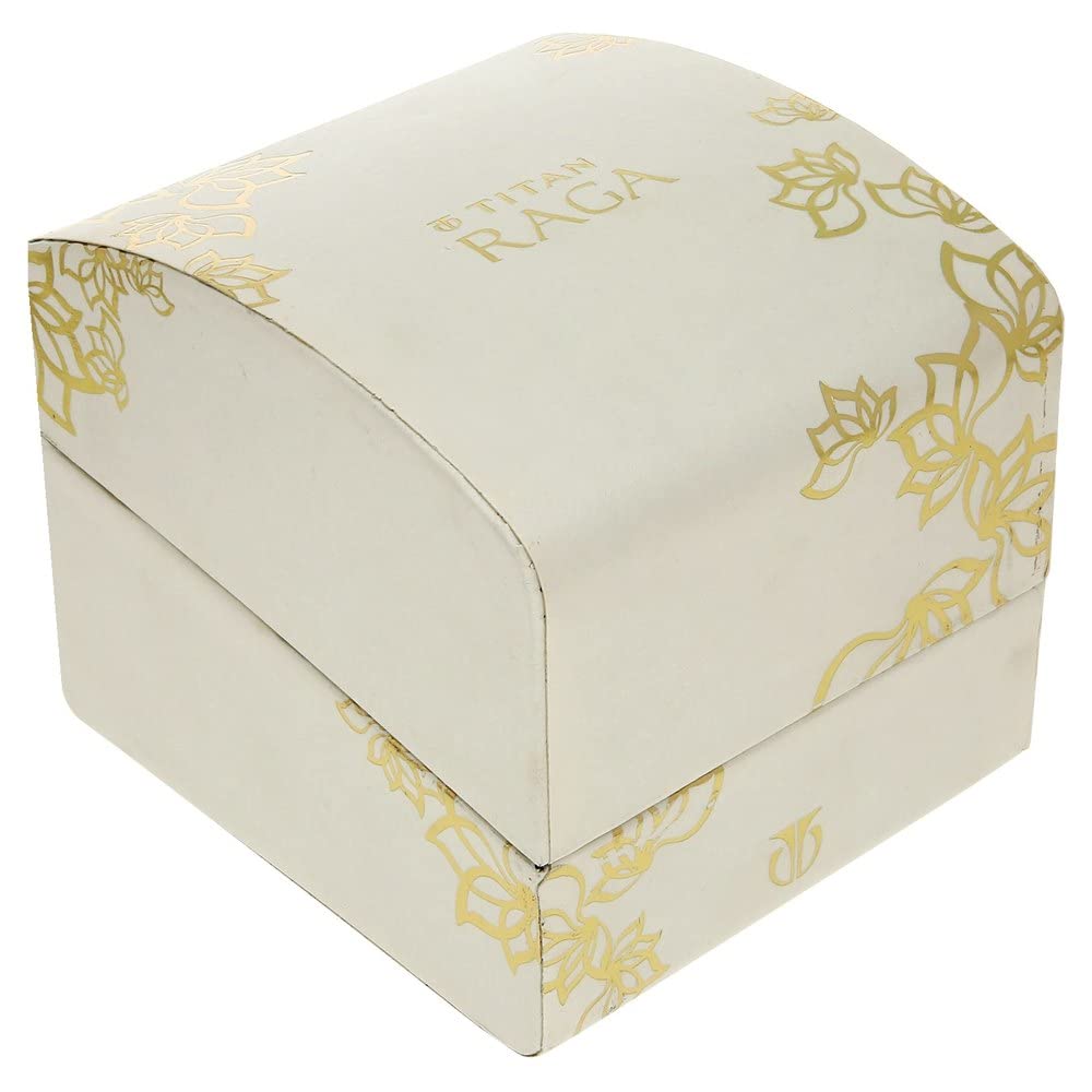 Titan Raga Viva Quartz Analog Silver Dial Gold Metal Strap Watch for Women - NT2643BM01