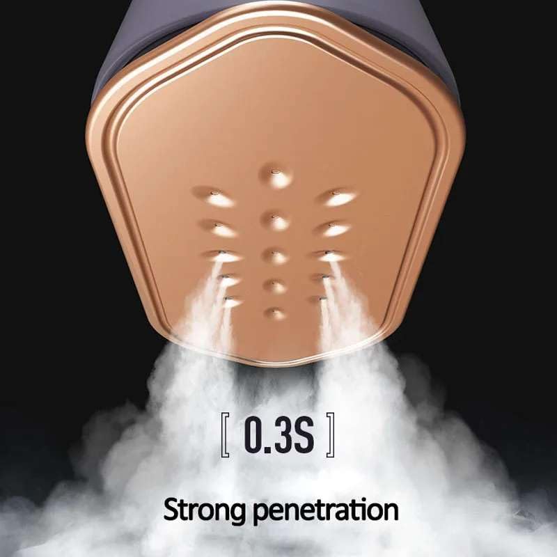 Mann Mart Powerful Handheld Garment Steamer for Clothes Ironing - 1000W Travel Steamer with 6 Steam Holes for Wrinkle-Free Clothes at Home