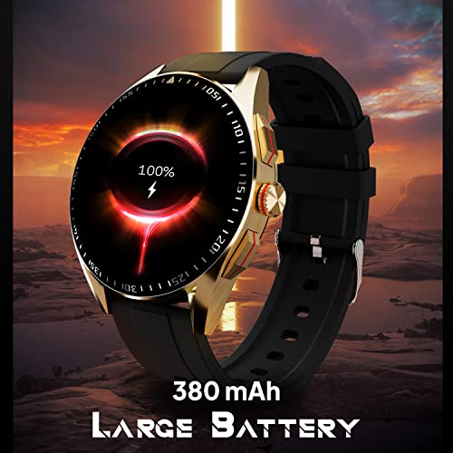 Fire-Boltt Invincible Plus 1.43" AMOLED Display Smartwatch with Bluetooth Calling, TWS Connection, 300+ Sports Modes, 110 in-Built Watch Faces, 4GB Storage & AI Voice Assistant (Gold Black)