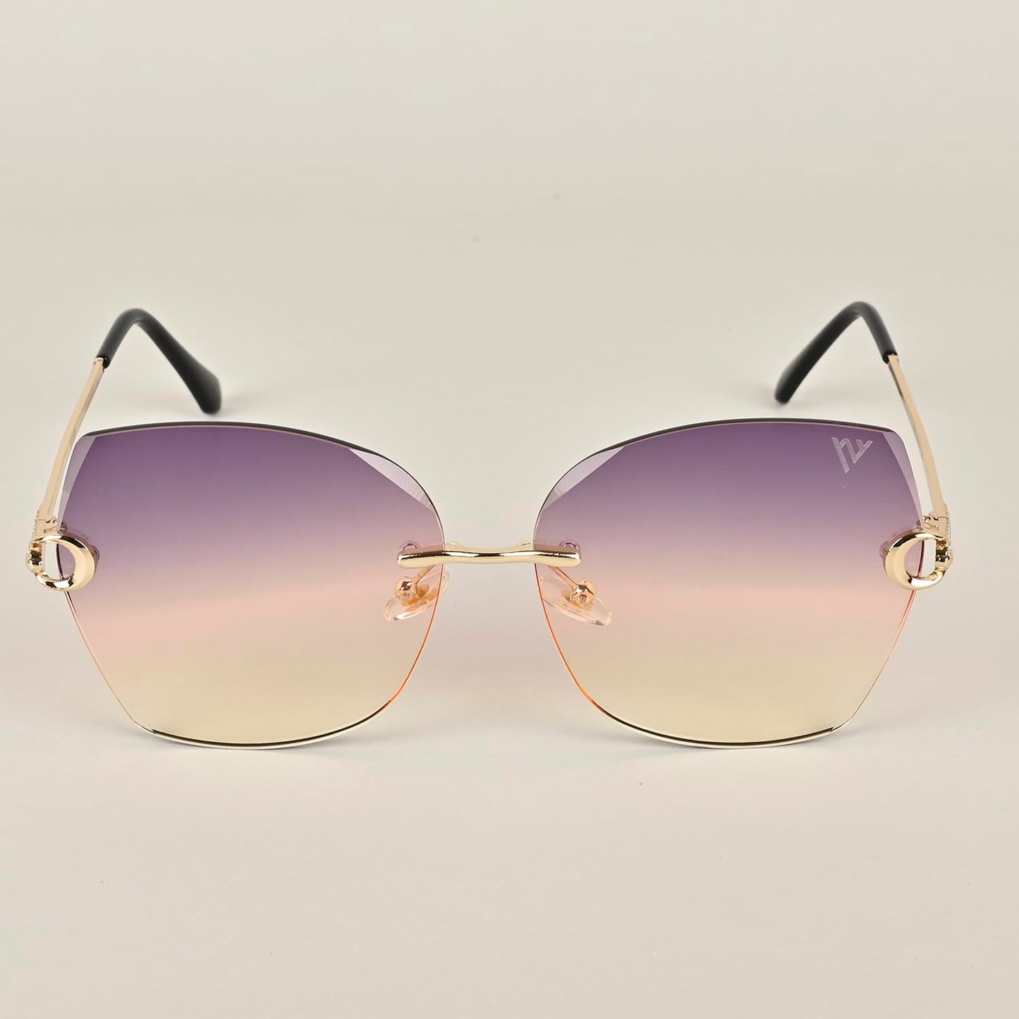 Voyage UV Protected Square Women Sunglasses - (Violet Lens | Golden Frame | S012MG2878Z)