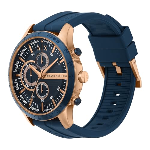Armani Exchange Silicone Hampton Analog Blue Dial Men Watch-Ax2440, Blue Band