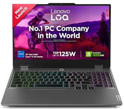 Lenovo LOQ 2024 12Th Gen Intel Core I7-13650HX | NVIDIA RTX 3050 6GB (16GB RAM/512GB SSD/15.6" (39.6Cm)/Windows 11/Office Home 2024/100% Srgb/3 Mon. Game Pass/Grey/2.4Kg), 83DV00XEIN Gaming Laptop