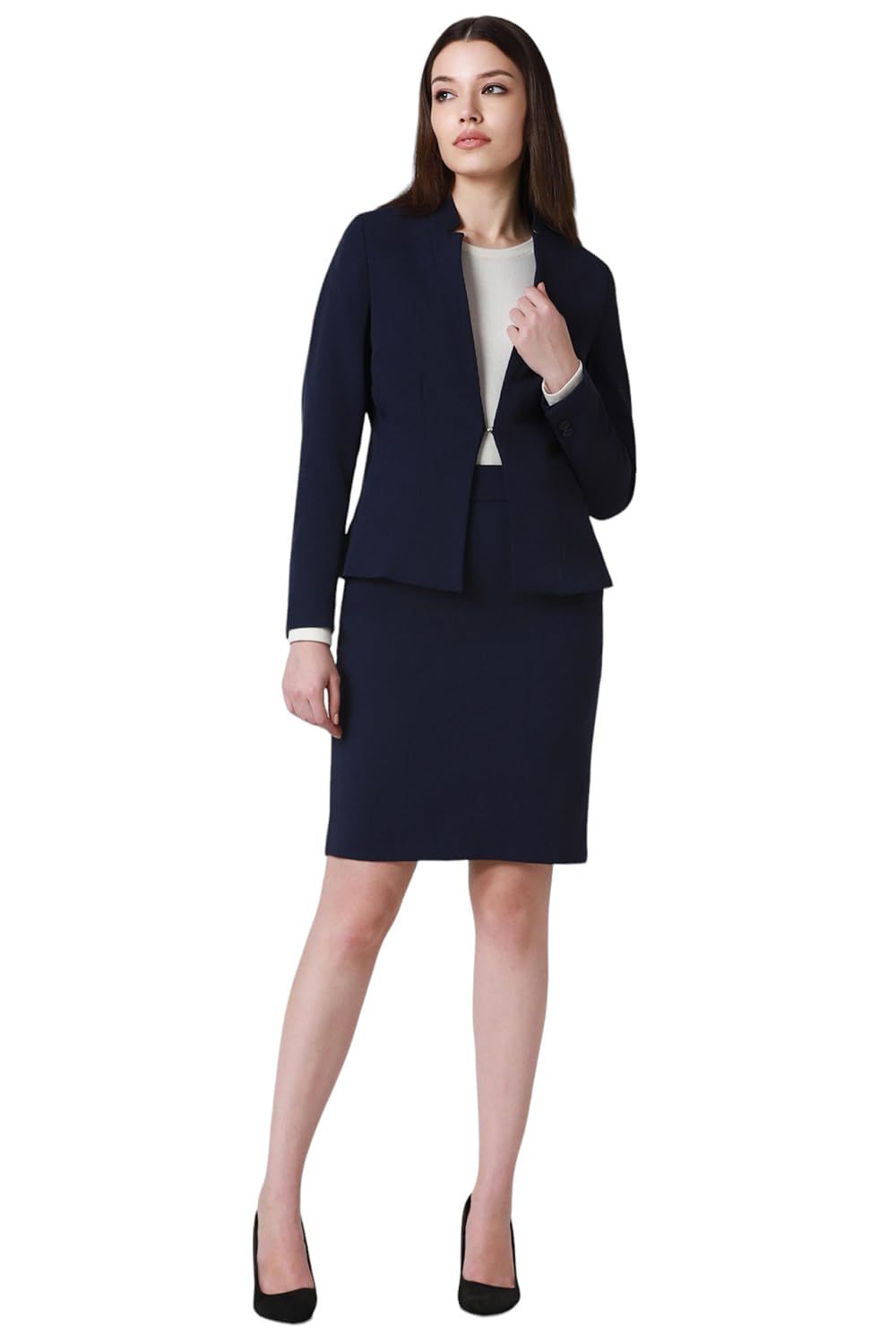 Van Heusen Women's Blazer (VWBZCRGB293131_Navy_L