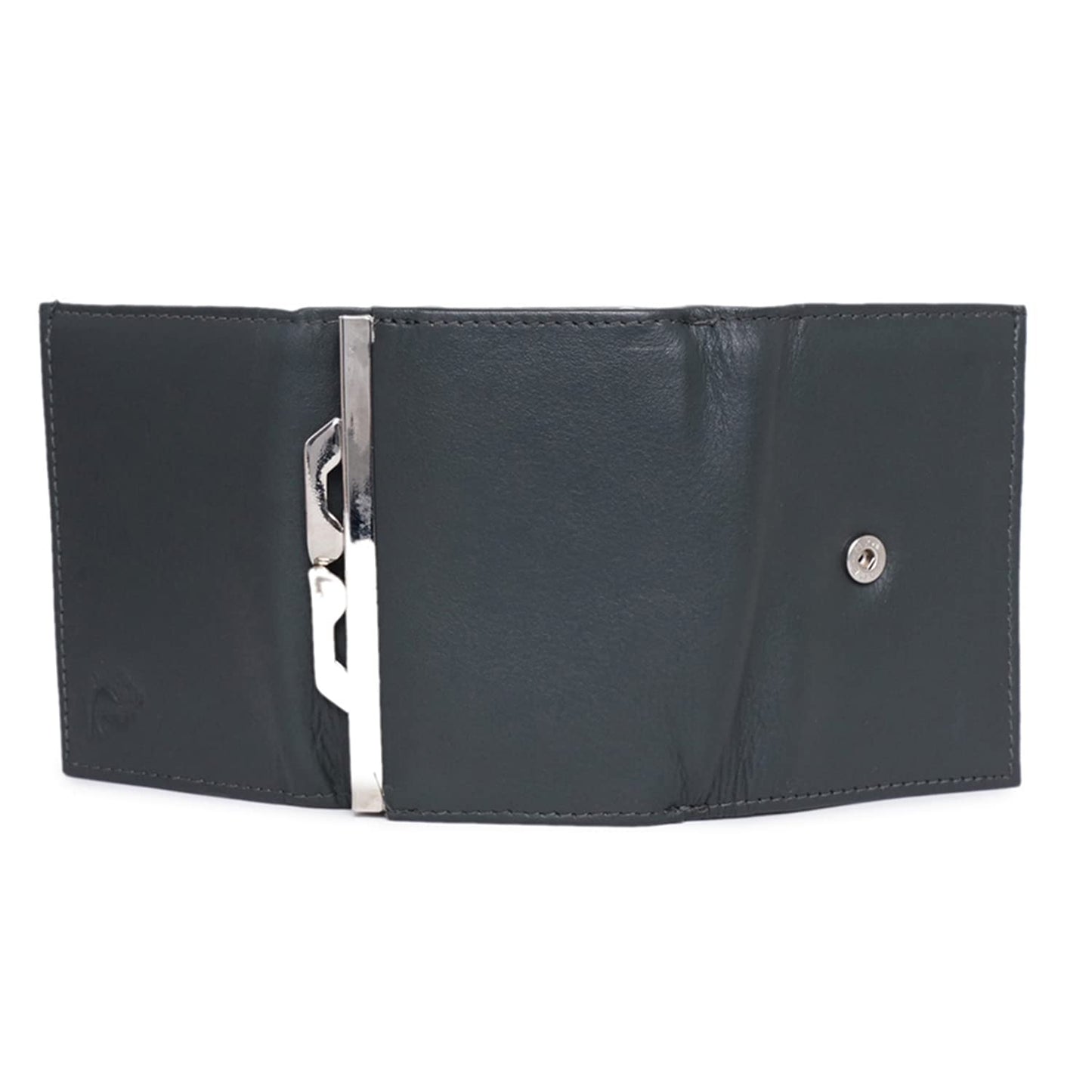 KARA Women Olive Leather Wallet I Genuine Leather Ladies Purse Visiting Card Holder - Wallet for Women I Trifold Clutch