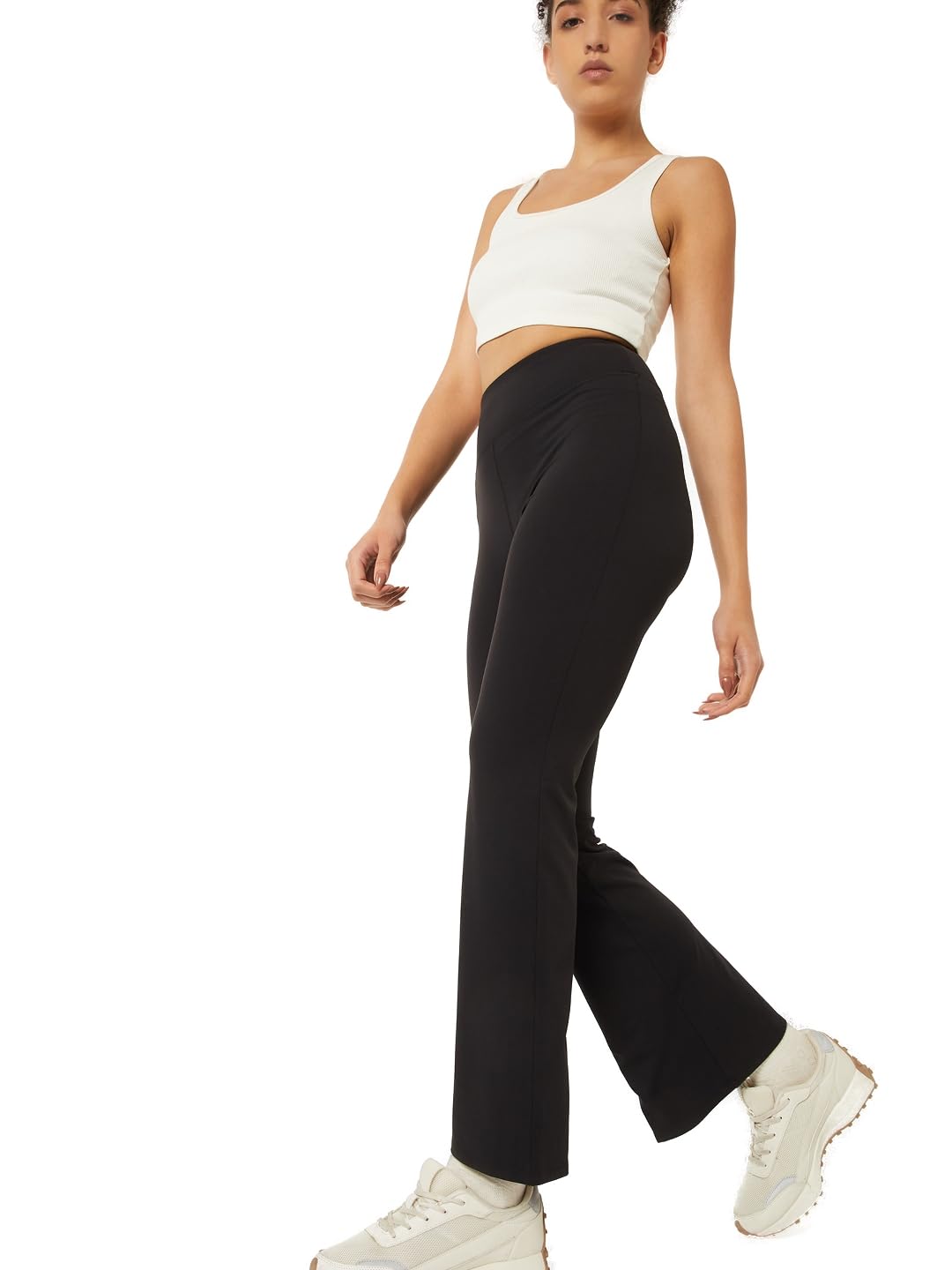 Max Women Solid Flared Pants (Black_XXL)