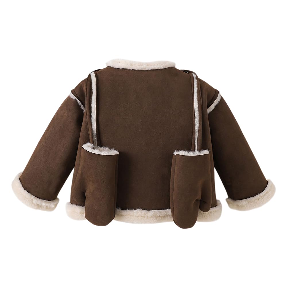 Hopscotch Girls Polyester Waist Length Jackets in Brown Color For Ages (5-6 Years)