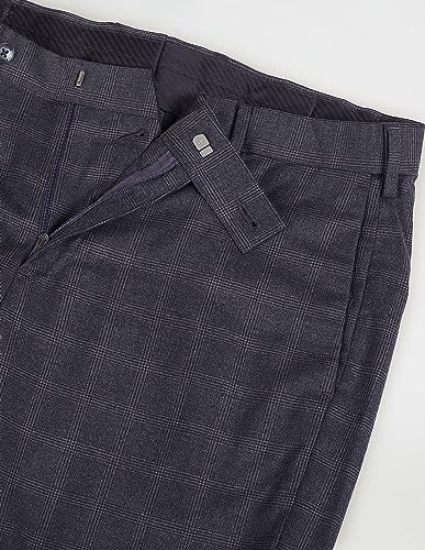 Arrow Checked Flat Front Formal Trousers Grey