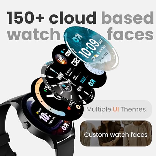 GOBOULT Newly Launched Rover Pro 1.43'' AMOLED, Free Straps, Bluetooth Calling, IP68, Zinc Alloy Frame, 1000 Nits Brightness, AI Voice Assistant, SpO2, 120+ Sports Mode Smartwatch (Pure Black)