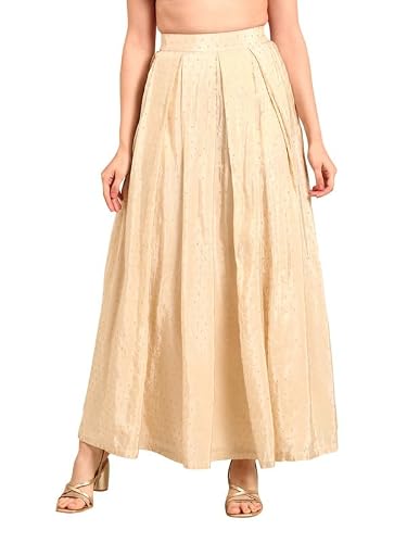 De Moza Women Skirt Woven Bottom Jacquard Polyester Offwhite