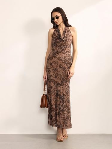 Kazo Women's Adriana Maxi Dress (Brown S)