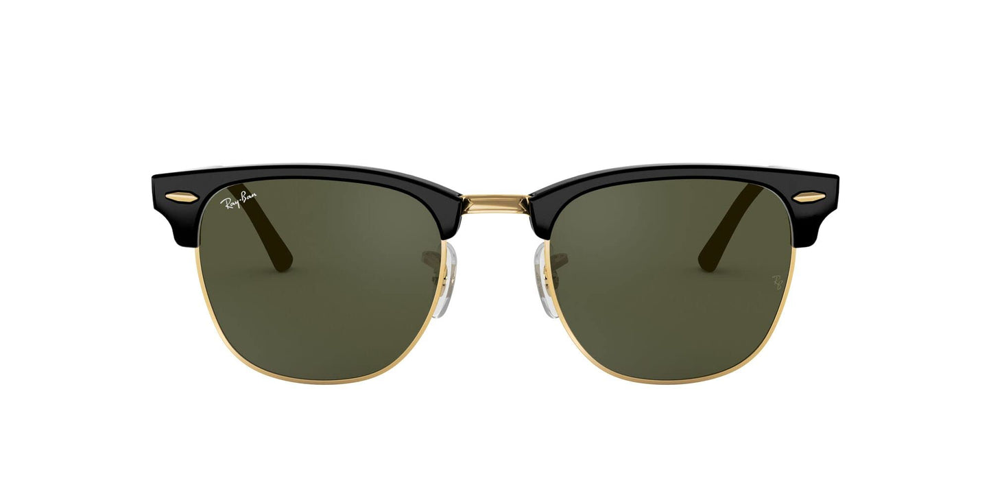 Ray-Ban Unisex UV Protected Green Lens CLUBMASTER Sunglasses - 0RB3016W036549