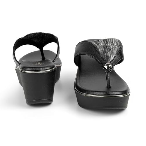 tresmode JOSH Black Women's Dress Wedge Sandals in Size 3 UK / 36 EU