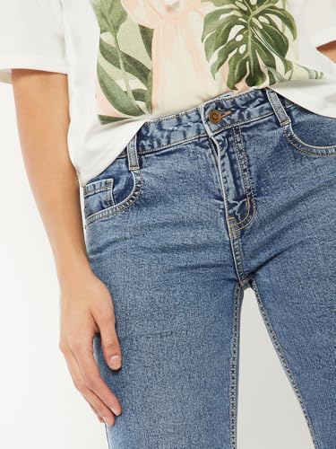 Max Women Washed Flared Jeans (Blue_36)