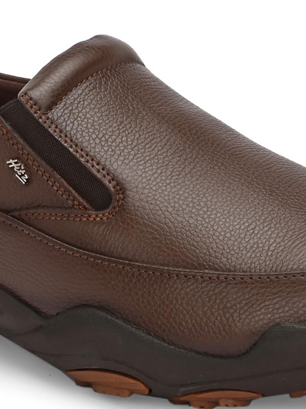 HITZ Tan Leather Casual Shoes for Men's