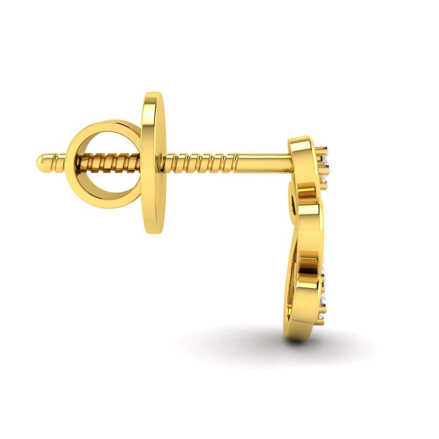 Avsar 18k (750) Yellow Gold and Diamond Stud Earrings for Women