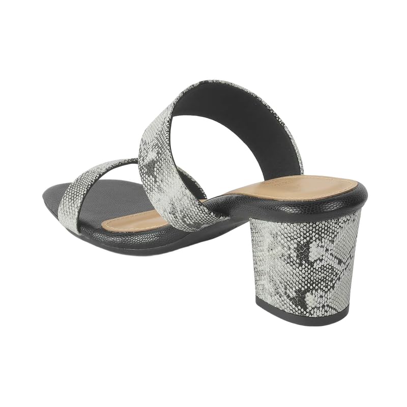 tresmode Rentu Women's Pewter Dress Block Heel Sandals in Size 7 UK / 40 EU