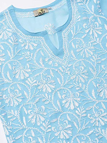Ada Women's Cotton Kurta Set (L100398_Blue_Large)
