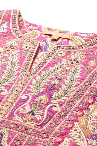Aarke Ritu Kumar Pink Yasmine Festive Kurta With Palazzo And Dupatta