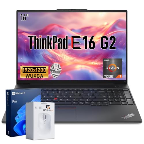 Lenovo ThinkPad E16 Business Laptop, AMD Ryzen 7 7735HS, 64GB DDR5 + 2TB